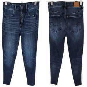 American Eagle Super Stretch Super Hi-Rise Jegging Dark Wash 2 Regular